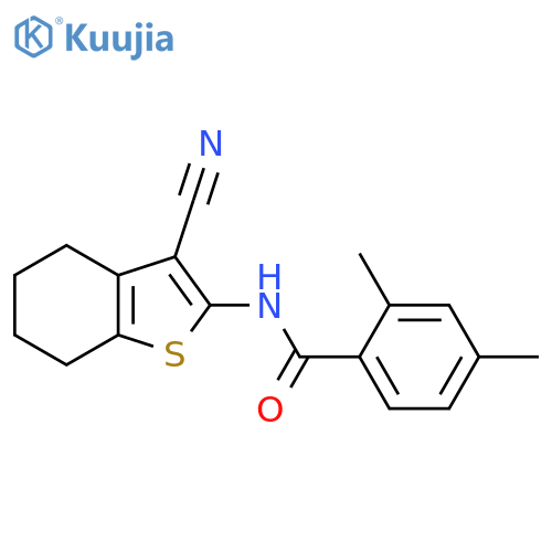N-(3-cyano-4,5,6,7-tetrahydro-1-benzothiophen-2-yl)-2,4-dimethylbenzamide structure