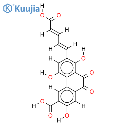 1-(1.4.7-Trihydroxy-9.10-dioxo-6-carboxy-9.10-dihydro-phenanthryl-(2))-pentadien-(1.3)-saeure-(5) structure