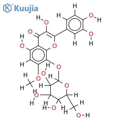 8-O-beta-D--Glucopyranoside-3,3',4',5,8-Pentahydroxy-7-methoxyflavone structure