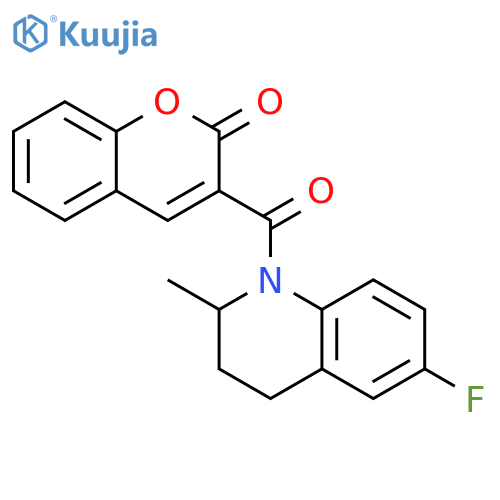 3-(6-fluoro-2-methyl-1,2,3,4-tetrahydroquinoline-1-carbonyl)-2H-chromen-2-one structure