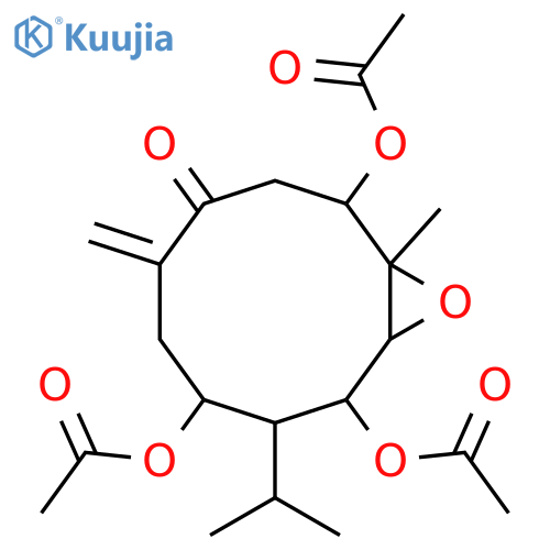 4,5-Epoxy-3,6,8-trihydroxy-10(14)-germacren-1-one; (3β,4β,5α,6β,8α)-form, Tri-Ac structure