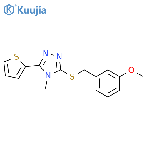 3-{[(3-methoxyphenyl)methyl]sulfanyl}-4-methyl-5-(thiophen-2-yl)-4H-1,2,4-triazole structure