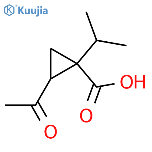2-Acetyl-1-isopropylcyclopropanecarboxylic acid; (1R,2R)-form structure