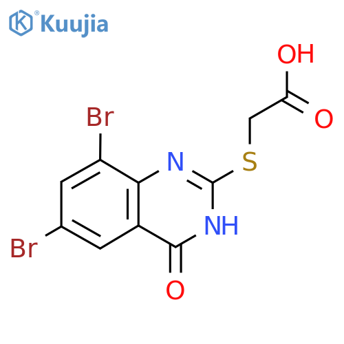 2-((6,8-Dibromo-4-hydroxyquinazolin-2-yl)thio)acetic acid structure