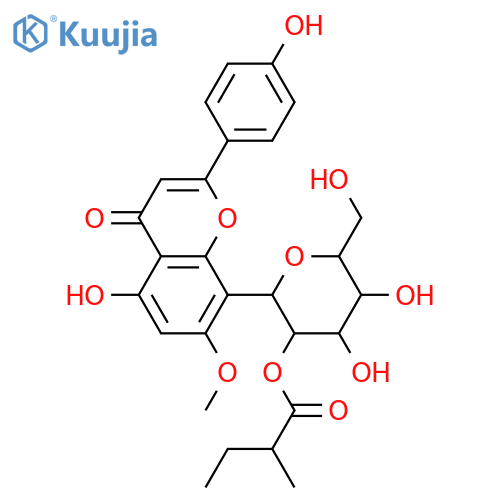 8-C-β-D-Glucopyranosyl-4',5,7-trihydroxyflavone; 7-Me ether, 2''-O-(2-methylbutanoyl) structure