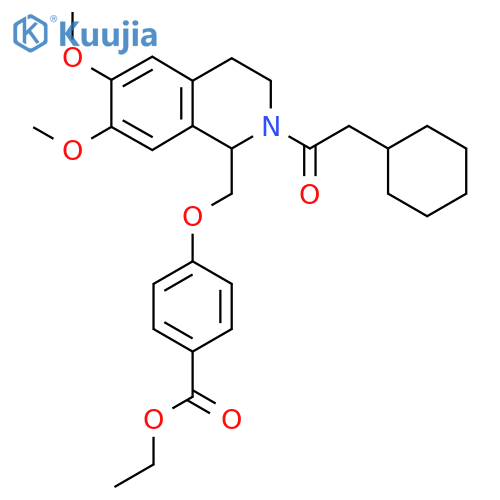 ethyl 4-{[2-(2-cyclohexylacetyl)-6,7-dimethoxy-1,2,3,4-tetrahydroisoquinolin-1-yl]methoxy}benzoate structure