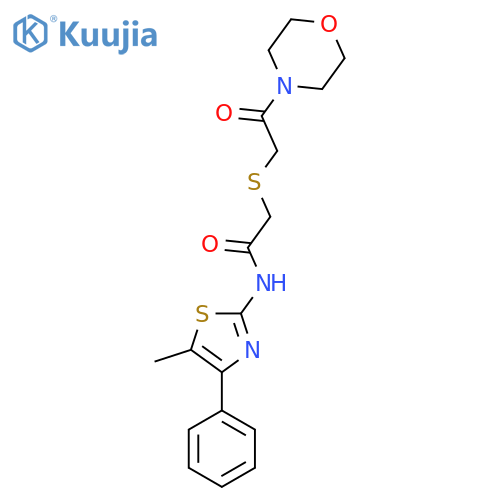 N-(5-methyl-4-phenyl-1,3-thiazol-2-yl)-2-{[2-(morpholin-4-yl)-2-oxoethyl]sulfanyl}acetamide structure