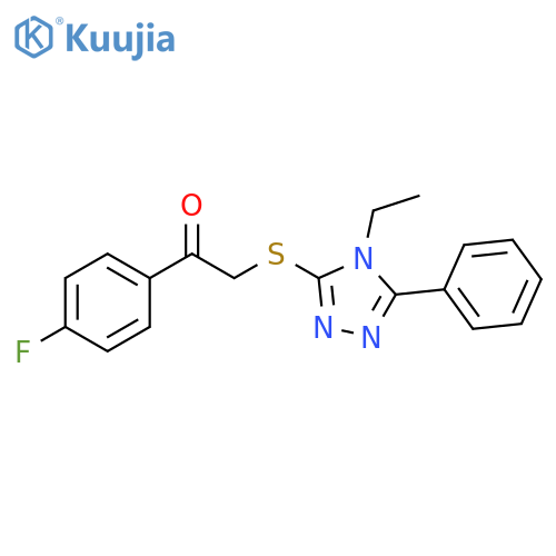 Ethanone, 2-[(4-ethyl-5-phenyl-4H-1,2,4-triazol-3-yl)thio]-1-(4-fluorophenyl)- structure