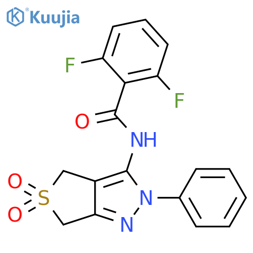 N-{5,5-dioxo-2-phenyl-2H,4H,6H-5lambda6-thieno3,4-cpyrazol-3-yl}-2,6-difluorobenzamide structure
