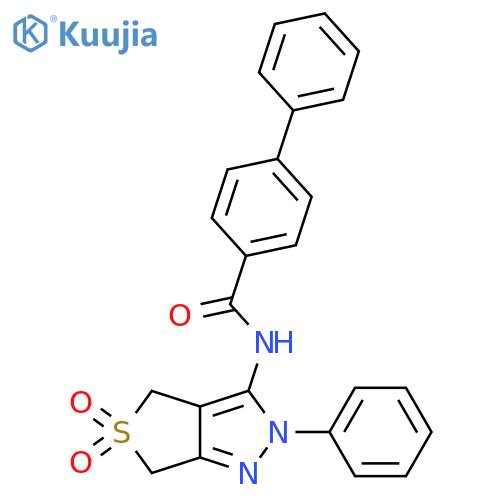 N-{5,5-dioxo-2-phenyl-2H,4H,6H-5lambda6-thieno3,4-cpyrazol-3-yl}-1,1'-biphenyl-4-carboxamide structure