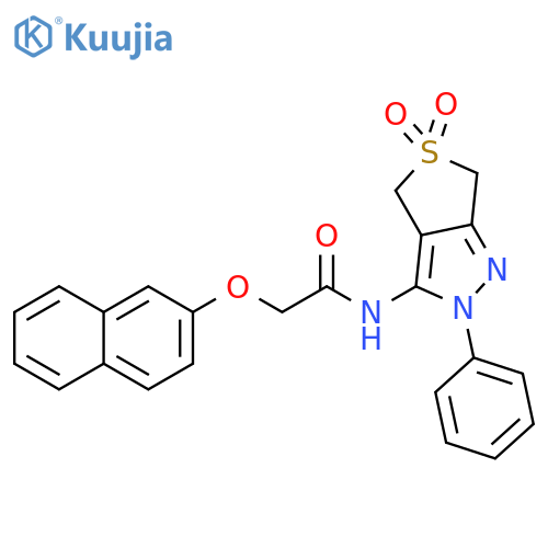 N-{5,5-dioxo-2-phenyl-2H,4H,6H-5lambda6-thieno3,4-cpyrazol-3-yl}-2-(naphthalen-2-yloxy)acetamide structure