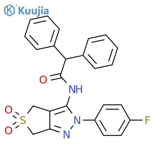 N-2-(4-fluorophenyl)-5,5-dioxo-2H,4H,6H-5lambda6-thieno3,4-cpyrazol-3-yl-2,2-diphenylacetamide structure