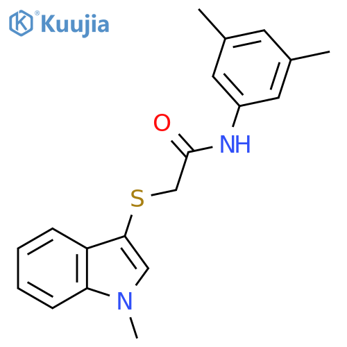 N-(3,5-dimethylphenyl)-2-(1-methyl-1H-indol-3-yl)sulfanylacetamide structure