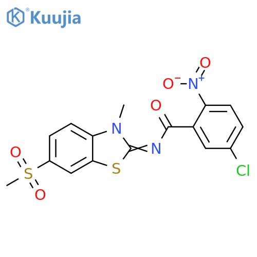 5-chloro-N-(2Z)-6-methanesulfonyl-3-methyl-2,3-dihydro-1,3-benzothiazol-2-ylidene-2-nitrobenzamide structure