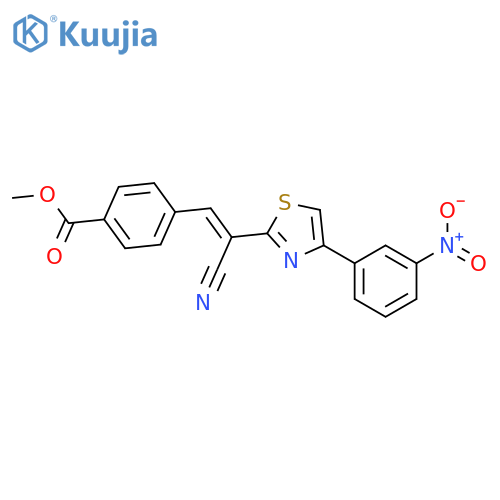 methyl 4-(1E)-2-cyano-2-4-(3-nitrophenyl)-1,3-thiazol-2-yleth-1-en-1-ylbenzoate structure