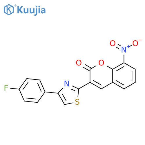 3-4-(4-fluorophenyl)-1,3-thiazol-2-yl-8-nitro-2H-chromen-2-one structure