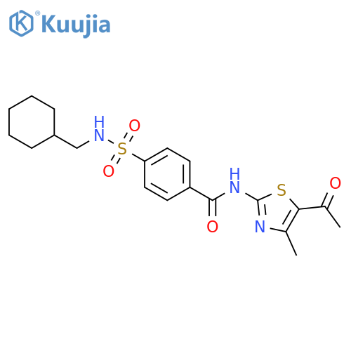 N-(5-acetyl-4-methyl-1,3-thiazol-2-yl)-4-[cyclohexyl(methyl)sulfamoyl]benzamide structure