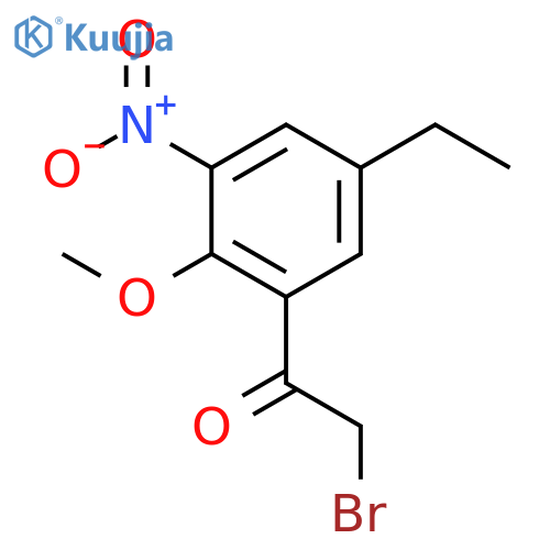 2-Bromo-1-(5-ethyl-2-methoxy-3-nitrophenyl)ethanone structure
