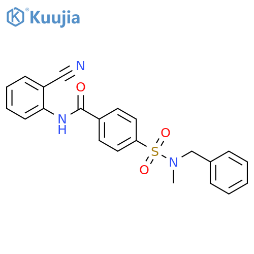 4-benzyl(methyl)sulfamoyl-N-(2-cyanophenyl)benzamide structure