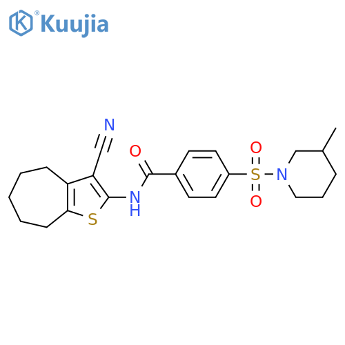 N-{3-cyano-4H,5H,6H,7H,8H-cyclohepta[b]thiophen-2-yl}-4-[(3-methylpiperidin-1-yl)sulfonyl]benzamide structure