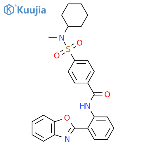 N-2-(1,3-benzoxazol-2-yl)phenyl-4-cyclohexyl(methyl)sulfamoylbenzamide structure