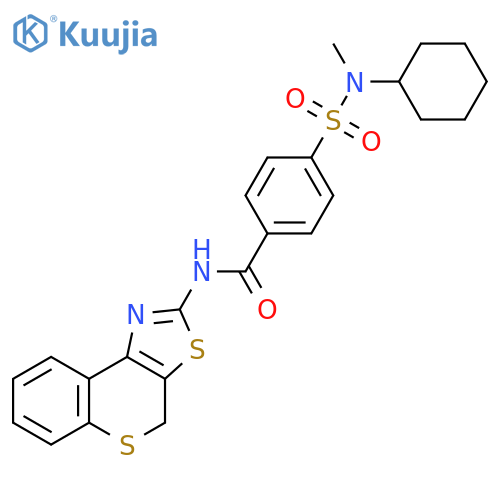 4-[cyclohexyl(methyl)sulfamoyl]-N-{4H-thiochromeno[4,3-d][1,3]thiazol-2-yl}benzamide structure