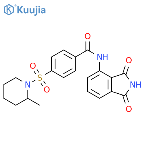 N-(1,3-dioxo-2,3-dihydro-1H-isoindol-4-yl)-4-(2-methylpiperidin-1-yl)sulfonylbenzamide structure