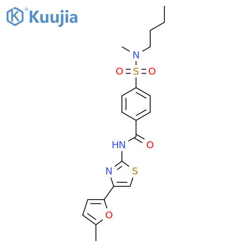 4-butyl(methyl)sulfamoyl-N-4-(5-methylfuran-2-yl)-1,3-thiazol-2-ylbenzamide structure