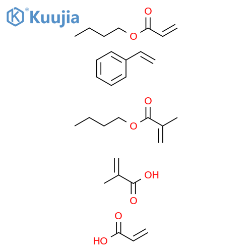 2-Propenoic acid, 2-methyl-, polymer with butyl 2-methyl-2-propenoate, butyl 2-propenoate, ethenylbenzene and 2-propenoic acid structure