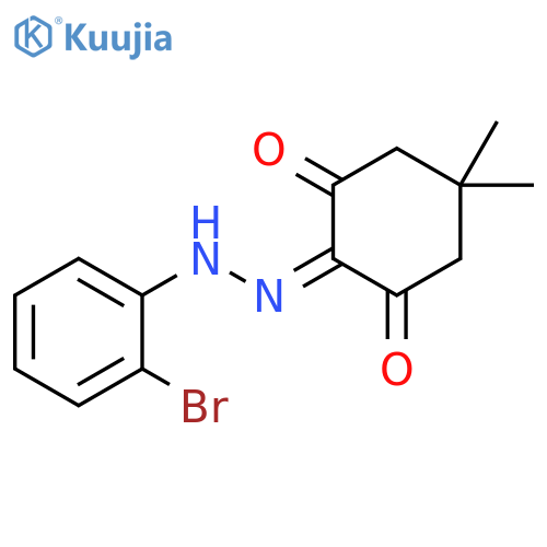 2-2-(2-bromophenyl)hydrazin-1-ylidene-5,5-dimethylcyclohexane-1,3-dione structure