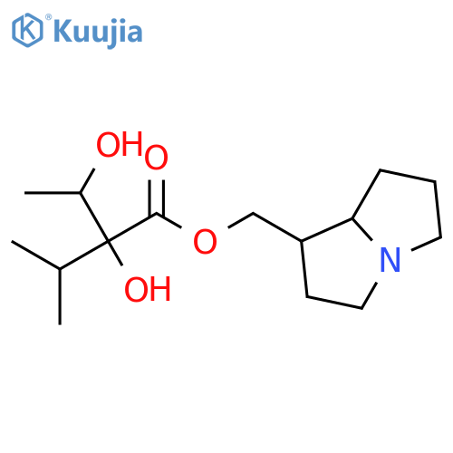 (1R,7aS)-hexahydro-1H-pyrrolizin-1-ylmethyl (2R,3S)-2,3-dihydroxy-2-(propan-2-yl)butanoate structure