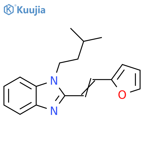 2-[(E)-2-(furan-2-yl)ethenyl]-1-(3-methylbutyl)-1H-1,3-benzodiazole structure