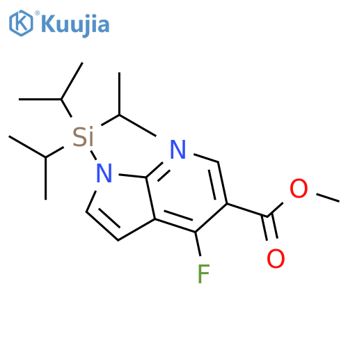 methyl 4-fluoro-1-[tris(propan-2-yl)silyl]-1H-pyrrolo[2,3-b]pyridine-5-carboxylate structure
