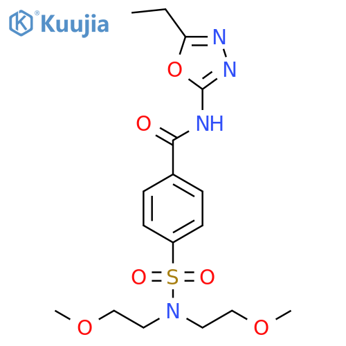 4-bis(2-methoxyethyl)sulfamoyl-N-(5-ethyl-1,3,4-oxadiazol-2-yl)benzamide structure