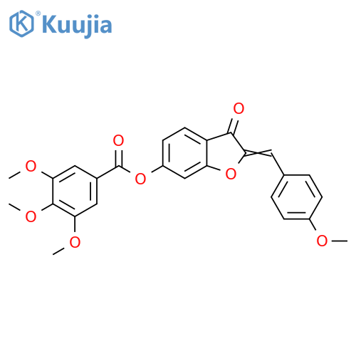 (2Z)-2-(4-methoxyphenyl)methylidene-3-oxo-2,3-dihydro-1-benzofuran-6-yl 3,4,5-trimethoxybenzoate structure