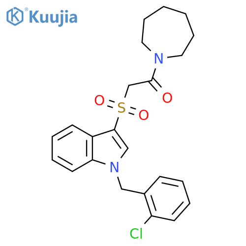 1-(azepan-1-yl)-2-({1-(2-chlorophenyl)methyl-1H-indol-3-yl}sulfonyl)ethan-1-one structure