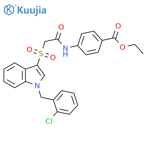 ethyl 4-2-({1-(2-chlorophenyl)methyl-1H-indol-3-yl}sulfonyl)acetamidobenzoate structure