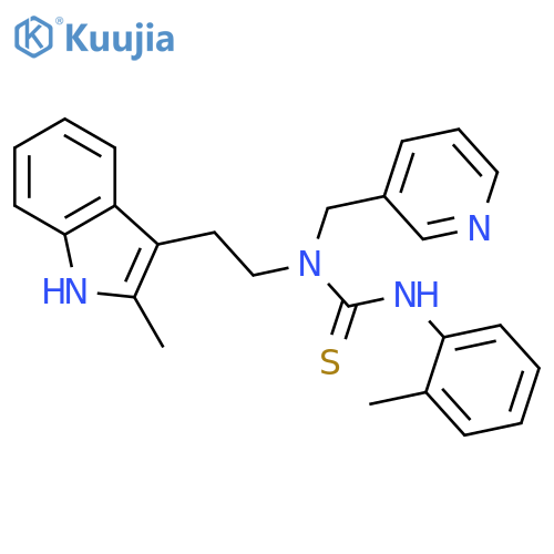 1-2-(2-methyl-1H-indol-3-yl)ethyl-3-(2-methylphenyl)-1-(pyridin-3-yl)methylthiourea structure