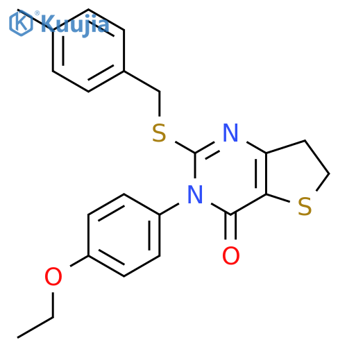 3-(4-ethoxyphenyl)-2-{(4-methylphenyl)methylsulfanyl}-3H,4H,6H,7H-thieno3,2-dpyrimidin-4-one structure