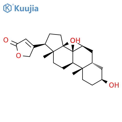 (3beta,5beta,7alpha,8xi,9xi)-3,14-dihydroxy-7,8-epoxycard-20(22)-enolide structure