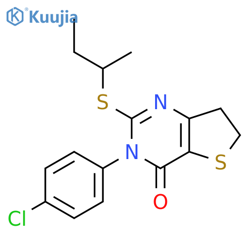 2-(butan-2-ylsulfanyl)-3-(4-chlorophenyl)-3H,4H,6H,7H-thieno[3,2-d]pyrimidin-4-one structure