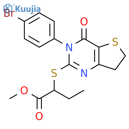 methyl 2-{3-(4-bromophenyl)-4-oxo-3H,4H,6H,7H-thieno3,2-dpyrimidin-2-ylsulfanyl}butanoate structure