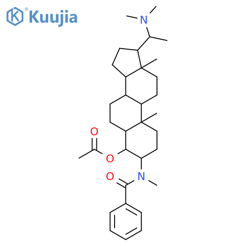 [(4R,5R,10R,13S,17S)-3-(benzoyl-methyl-amino)-17-(1-dimethylaminoethyl)-10,13-dimethyl-2,3,4,5,6,7,8,9,11,12,14,15,16,17-tetradecahydro-1H-cyclopenta[a]phenanthren-4-yl] acetate structure