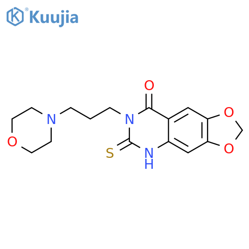 7-[3-(morpholin-4-yl)propyl]-6-sulfanylidene-2H,5H,6H,7H,8H-[1,3]dioxolo[4,5-g]quinazolin-8-one structure