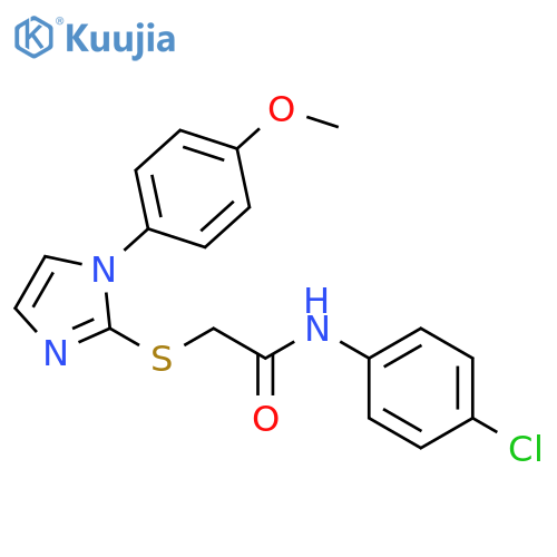 N-(4-chlorophenyl)-2-{1-(4-methoxyphenyl)-1H-imidazol-2-ylsulfanyl}acetamide structure