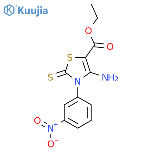 ethyl 4-amino-3-(3-nitrophenyl)-2-sulfanylidene-2,3-dihydro-1,3-thiazole-5-carboxylate structure
