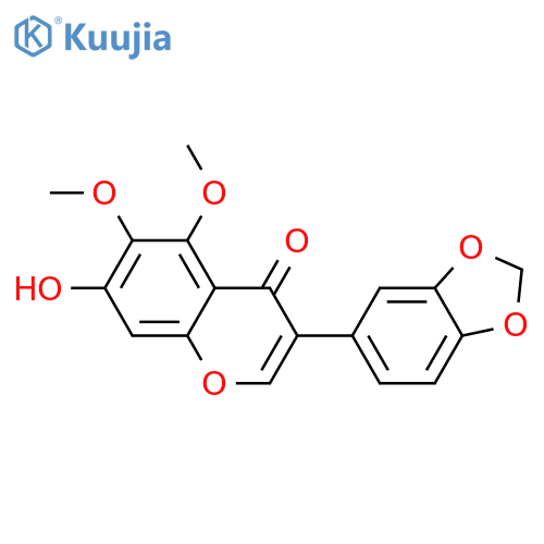 4H-1-Benzopyran-4-one,3-(1,3-benzodioxol-5-yl)-7-hydroxy-5,6-dimethoxy- structure