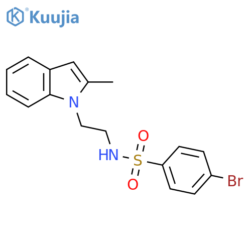 4-bromo-N-2-(2-methyl-1H-indol-1-yl)ethylbenzene-1-sulfonamide structure