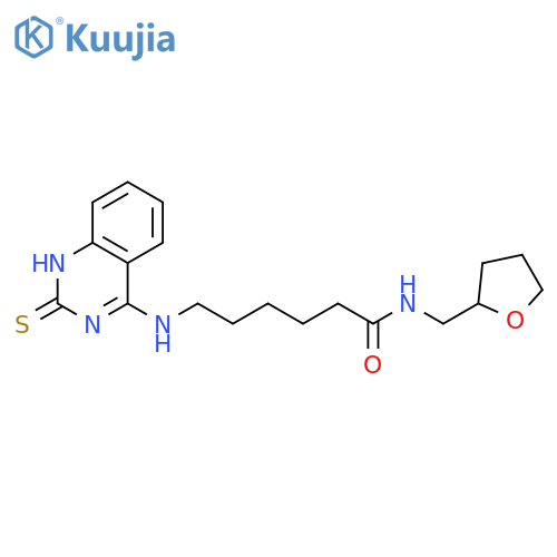 N-(oxolan-2-yl)methyl-6-(2-sulfanylidene-1,2-dihydroquinazolin-4-yl)aminohexanamide structure