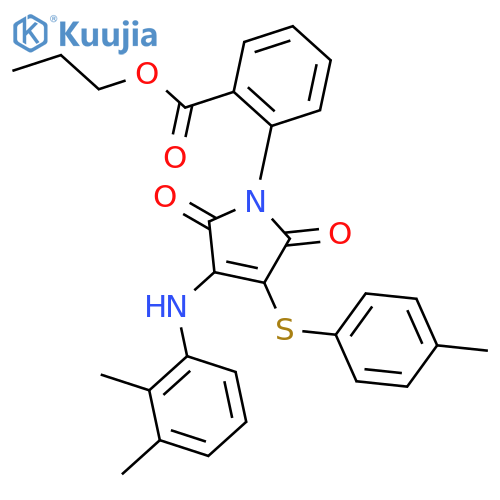 propyl 2-{3-[(2,3-dimethylphenyl)amino]-4-[(4-methylphenyl)sulfanyl]-2,5-dioxo-2,5-dihydro-1H-pyrrol-1-yl}benzoate structure